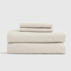 NWT! Quince Cashmere &  Cotton Natural Sheets & 2 Pillowcases! Cal King (748)